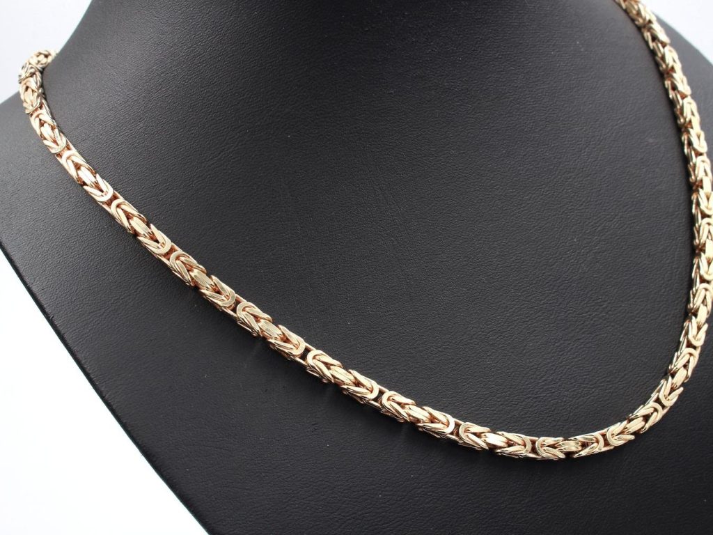 Kejsarlänk halsband i 14k guld . Massiv